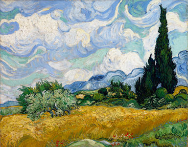 Wheat Field With Cypresses - Vincent Van Gogh 1889