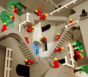 M.C. Escher's "Relativity" in LEGOÂ® Â© A. Lipson 2003 http://www.andrewlipson.com