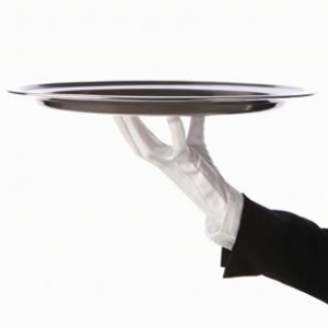 Butler's hand carrying tray